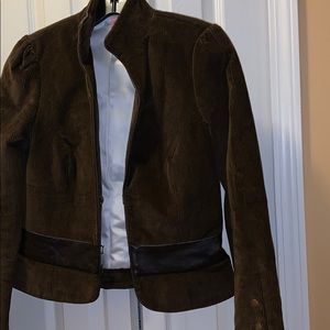 Alice & Olivia  corduroy and leather blazer Sz S